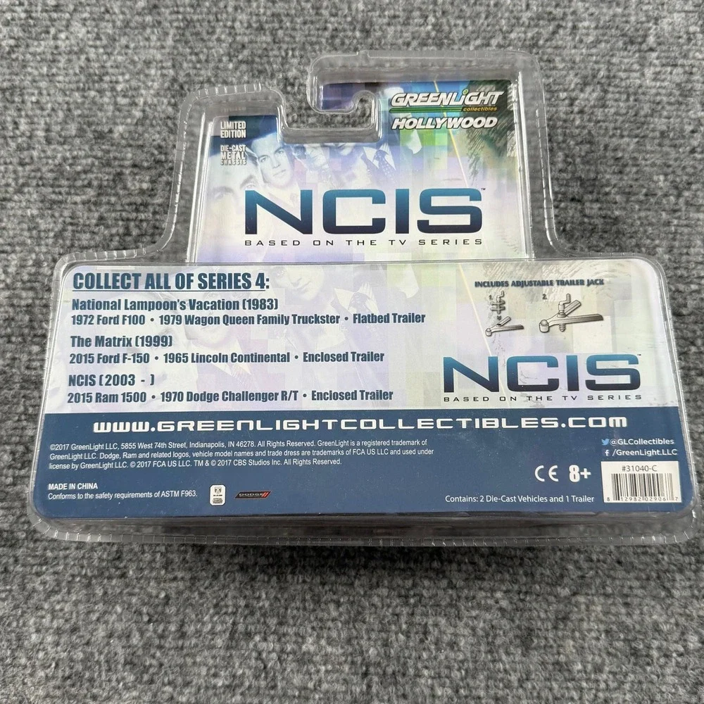 Greenlight NCIS Diecast Set 1:64 Yellow 2015 Ram 1500 1970 Dodge Challenger